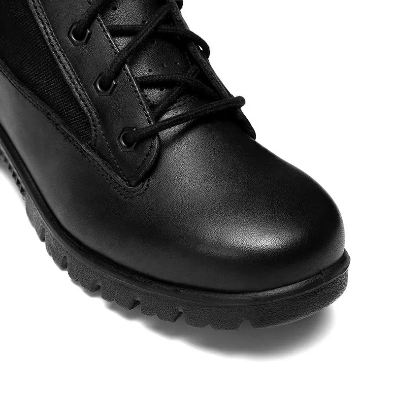 Combat Outdoor Training Casual Ankle Protection Footwear Black Army Military Tactical Boots with Rubber Sole