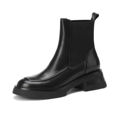 Lado de la mujer Gore Botas Chelsea negras Botas de invierno Botas vaqueras para mujer