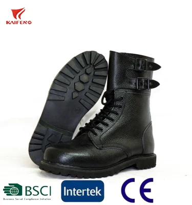 Botas de cuero estilo militar francés con hebillas Ranger